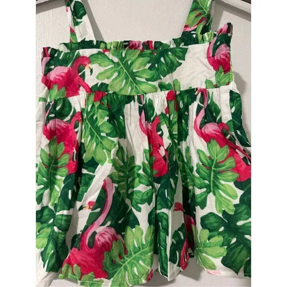 Janie and Jack NWT tropical Flamingo size 5 sleeveless top